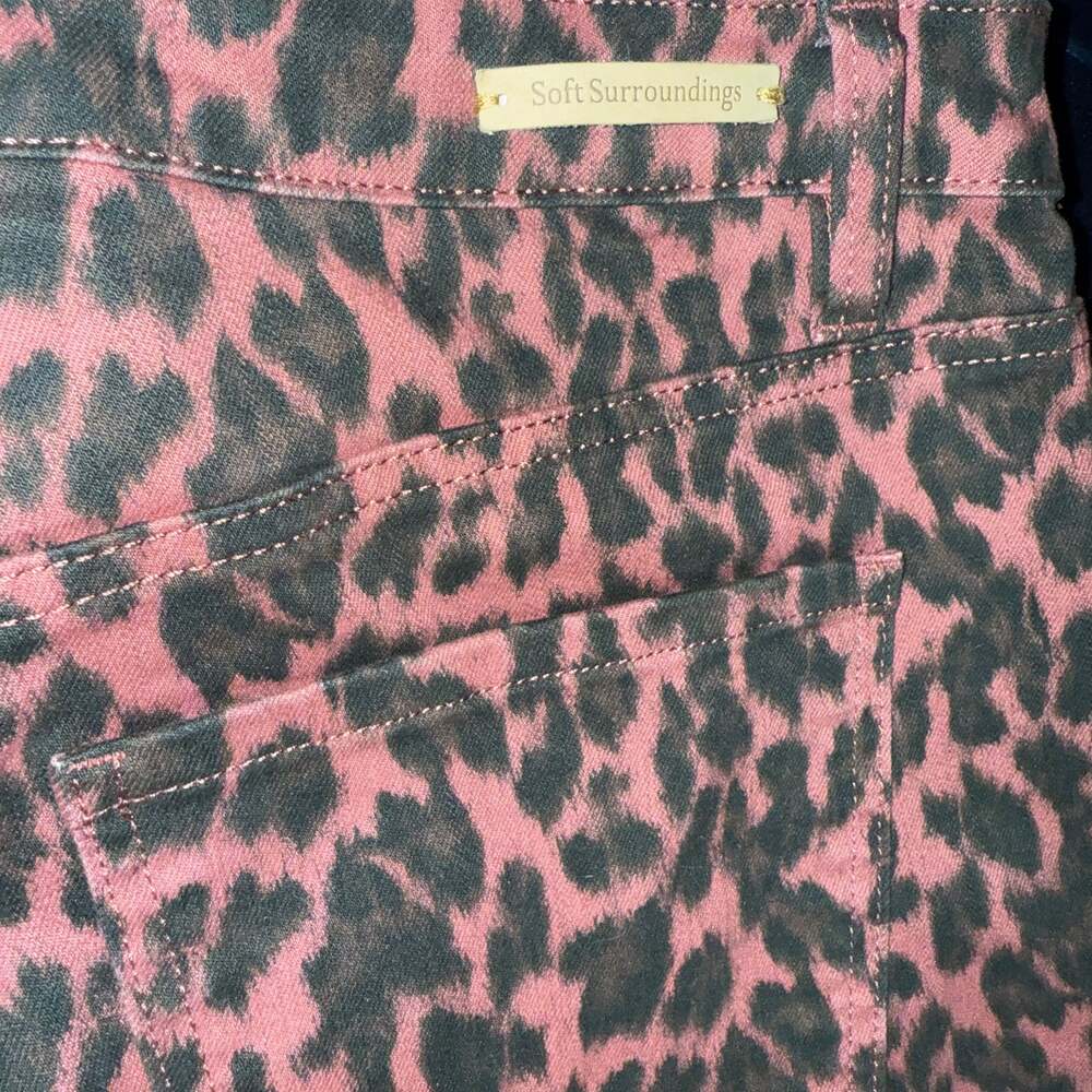 Soft Surroundings Red Leopard High Rise Skinny Jeans